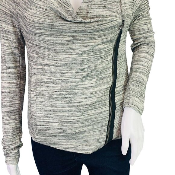 Loft | Lou & Grey Womens Asymmetric Zip Cardigan Melange Stretch Gray Size XS - Picture 6 of 13